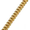 Fashion 12mm Dog Chain Collar Gold Tone 316L Stainless Steel Curb Miami Link Customize Pets Gift Wholesale Jewelry