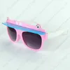 Barn solglasögon klippa grodform med rand solglasögon skugga barn eyewear uv400 6 färger grossist