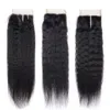 Brasilianska Virgin Human Hair Lace Closes Body Wave Loose Wave Deep Wave Straight Kinky Straight Natural Black 4x4 Spets Avslutningar Ms Joli