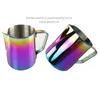 350ml/600ml Milk Frothing Jug Espresso Coffee Pitcher Barista Craft Coffee Latte 20 oz Stainless Steel Rainbow Milk Mugs Coffee Pots