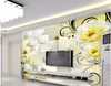Personnalisé 3d Photo Papier peint Original 3D solide mur peinture jaune fleur vigne TV fond mur Papier Peint Peinture Murale Pour Salon