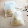 Dize ile Teabags 5,5 x 7cm Boş Kokulu Çay Poşetleri Herb Gevşek Çay Sigara Dokuma kumaşlar Mühür Filtre Kağıdı Heal