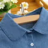 Faux Col Chemise Vintage Bleu Jeans Col Détachable Vintage Faux Cols Blouse pour Femmes Hommes Vêtements Tops