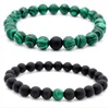 JLN Matte Onyx Malachite Couple Bracelet Power Beads Stretched Bracelets For Man Woman