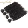 Malaisiens Crépus Bouclés Cheveux Humains 3 ou 4 Pcs/Lot Malaisiens Cheveux Humains Tisse Ondulés Crépus Bouclés Extensions de Cheveux 9A Remy Malaisiens Bouclés