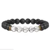 JLN Lava Rock Bracelet Yoga Energy Stone 8mm lapislazuli Ojo de tigre Puissance Perles Bracelet Pour Homme Bijoux