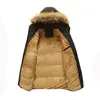 Män Parapara Winter Down Jackor Tjock Fleece Fur Collar Hooded Mäns Coats Casual Jacket Male Ytterkläder Vindskydd 5xl 2018 Ny