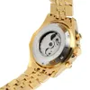 Militry in acciaio inossidabile Tourbillion automatico di marca calda oro orologi maschili Relogio MMasculino meccanico squisito