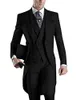 Özel Tasarım Açık Gri/Mor/ Beyaz/Siyah/Bordo/Mavi Tailcoat Erkekler Parti Düğün Smokinlerinde Sağdıç Takım Elbise (Ceket + Pantolon + Kravat + Yelek)