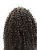 Clip de trame de cheveux bouclés crépus vierges humains mongols dans les extensions de cheveux non transformés bouclés naturels de couleur noire Les extensions humaines peuvent être teintes