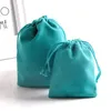 50pcs lot Lake Blue Velvet Bag 5x7cm Mini Charms Jewelry Packaging Bags Wedding Decoration Velvet Drawstring Pouch Gift Bag2677