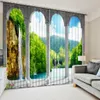 Cortinas 3D estereoscópicas en relieve 3D, cortina opaca de ángel para dormitorio, sala de estar, decoración de ventanas