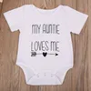 My Auntie Love Me Letter Baby Boy Girls Romper Cute Jumpsuit Cotton Clothes Outfits 0-18M