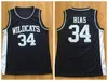 Mens 1985 Maryland Terps 34 Len Bias College Basketball Maglie Vintage Northwestern Wildcats High School Cucito Camicie Nero S-XXL