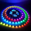 5V WS2812B IC 5050 RGB LED Pixel Flexible Strip Light Tape 5M 150LEDs Individual Addressable Magic Full Color Change Chasing Black PCB IP20 Non Waterproof