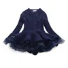 Baby Girls Knit Sweter sukienki dla dzieci tutu sukienka jesienna zima gruba ciepła skoczka księżniczka sukienka pullover312K5183899