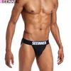 Seeinner Brand Sexy Men's Underwear Briefs Bikini Cores Sólidas Low Rise Algodão Cuecas Gay Trunks Bolsa Gay WJ Briefs Calcinha