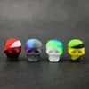 Skull Shape 3ML Non-stick Silicone Container Food Grade Small Rubber Jars Dabber Tool Storage Oil Holder Mini Wax Container for Vaporizer