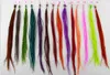 10pcs / lot 15-35cm couleurs naturelles plumes de cheveux 100% vrai coq grizzly mince extensions de cheveux de plumes individuelles277s