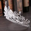 Vintage Big Bridal Crown Rhinestone Królewskie Ślub Królowa Korony Księżniczka Kryształ Barok Urodziny Party Tiaras Dla Bride Sweet 16 10,5 * 45 cm