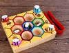 Montessori Hive Games Board 7st bin med klämma roligt att plocka fånga leksaksutbildningsbikupa baby barn utveckling leksak board3346312