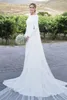 2018 New Country Abiti da sposa maniche lunghe Bateau Neck Backless Sweep treno Bohemia guaina da sposa abiti da sposa con bottoni