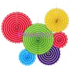 6 sztuk / partia Wentylatory Papier Garland Summer Party Decoration Set Hollow Tkaniny Wiszące Tropikalne Hawajskie Wedding Party Decor QW7710