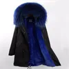 Nouveau Longue Parka hiver veste femmes manteau naturel réel fourrure de raton laveur col capuche détachable vêtements d'extérieur marque Parkas Streetwear épais