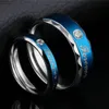 För alltid kärlek blå titan stål par ringar grossist diamant glänsande ring för män kvinnor Alla hjärtans dag gåva