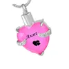 Aunt Glass Cremation Jewelry Heart Birthstone Pendant Urn Necklace Ashes Holder Keepsake