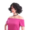 Short Curly Wigs Lace Front Wig Side Part Natural Black Synthetic for Black Women Trendy Hair