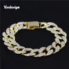Bracelets de mode en strass de luxe pour hommes Bracelet de haute qualité couleur or argent glacé Miami Bracelet cubain Hip Hop