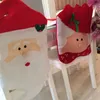 عيد الميلاد الطعام عشاء الجدول كرسي الغطاء الخلفي ديكور الحلو جديد زينة عيد الميلاد سانتا كلوز غطاء كرسي للمنزل
