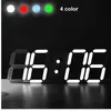 현대 디지털 LED 테이블 책상 밤 벽시계 알람 시계 24 또는 12 시간 디스플레이 테이블 스탠드 시계 벽 첨부 된 USB / 배터리
