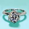 Nuovi gioielli di fidanzamento delle donne di design argento sterling 925 7mm 5A zircone di cristallo 5A zircone pietra femminile anelli di barretta di nozze
