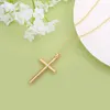 (187 p) simples colar de pingente de cruz para as mulheres / homens jóias de moda cristal 18 k / banhado a ouro branco novo design 80 cm cadeia