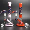 Glazen pruik Wag beker Bong Wig-Wag Bong 7.5inch Pink Red Dabs Rig met kwarts Banger Mini Tube Wig Wags Water Pipe Bongs