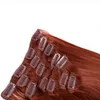 # 33 Dark Auburn Brown Clip In Human Hair Extensions 7st / Set 100g Virgin Tjock Clip In Hair Extension