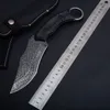 Yeni Sabit Bıçak Karambit Bıçak 440c Korozyon Desenli Bıçak Tam Tang Kolu Naylon Kılıf H5426