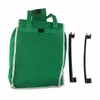 Large Capacity Green Non-woven Fabric Shopping Bag Foldable Reusable Supermarket Clip To Cart Grocery Grab Shopping Bags