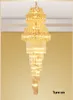 Lustres en cristal modernes Luminaires Lampes à LED American Golden K9 Lustre en cristal Hall de l'hôtel Escalier Way Home Inoodr Lighting