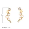 Mulheres Moda 1 Pares Elegant Pearl Star Stud Brincos Bonito Ear Turns Wedding Jóias