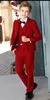 New Red Alta qualidade Menino Ocasião Formal Kit Ternos Criança Vestuário de Casamento Festa de Aniversário Terno de Baile (jaqueta + calça + gravata + colete) NÃO 3