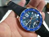 Mannen Hoge Kwaliteit Horloge W7100046 43mm Blue Dial VK Quartz Rubberen Strap Bands Chronograph Mens Horloge Horloges