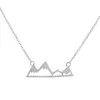 Fashionable mountain peaks pendant necklace geometric landscape character necklaces electroplating silver plated necklaces gift fo301i