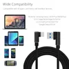 1 Piece Charger Cable Braided 90 Degree Right Angle Type C/Micro USB Fast Data Sync Cables