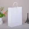 Elegancki Biały Papier Torba Prezent Mały Rozmiar Kraft Wedding Party Favor Torby prezentowe z uchwytem Doskonała jakość