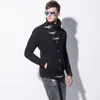 2018 New Men's Winter Knitted Sweatercoat Horn button Sweater coat scarf collar Knitwear Turtleneck Sweaters slim fit Cardigan