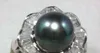 Charmant anneau de perle de perle noire de 12 mm 7 8 901235153759