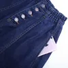 2018 frühling sommer elastische taille denim rock frauen einreiher dünne damen beiläufige röcke plus größe hohe taille jeans rock